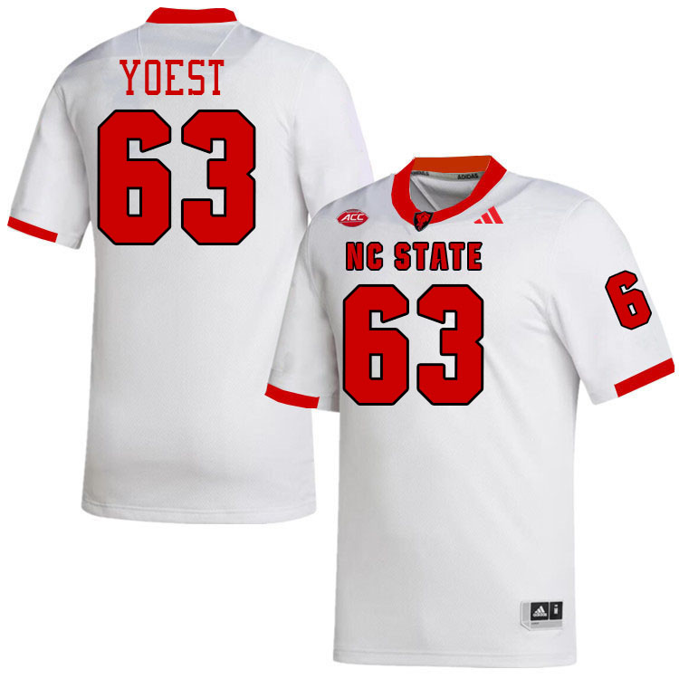 NC State Wolfpack #63 Bill Yoest College Football Jerseys,Uniforms-White